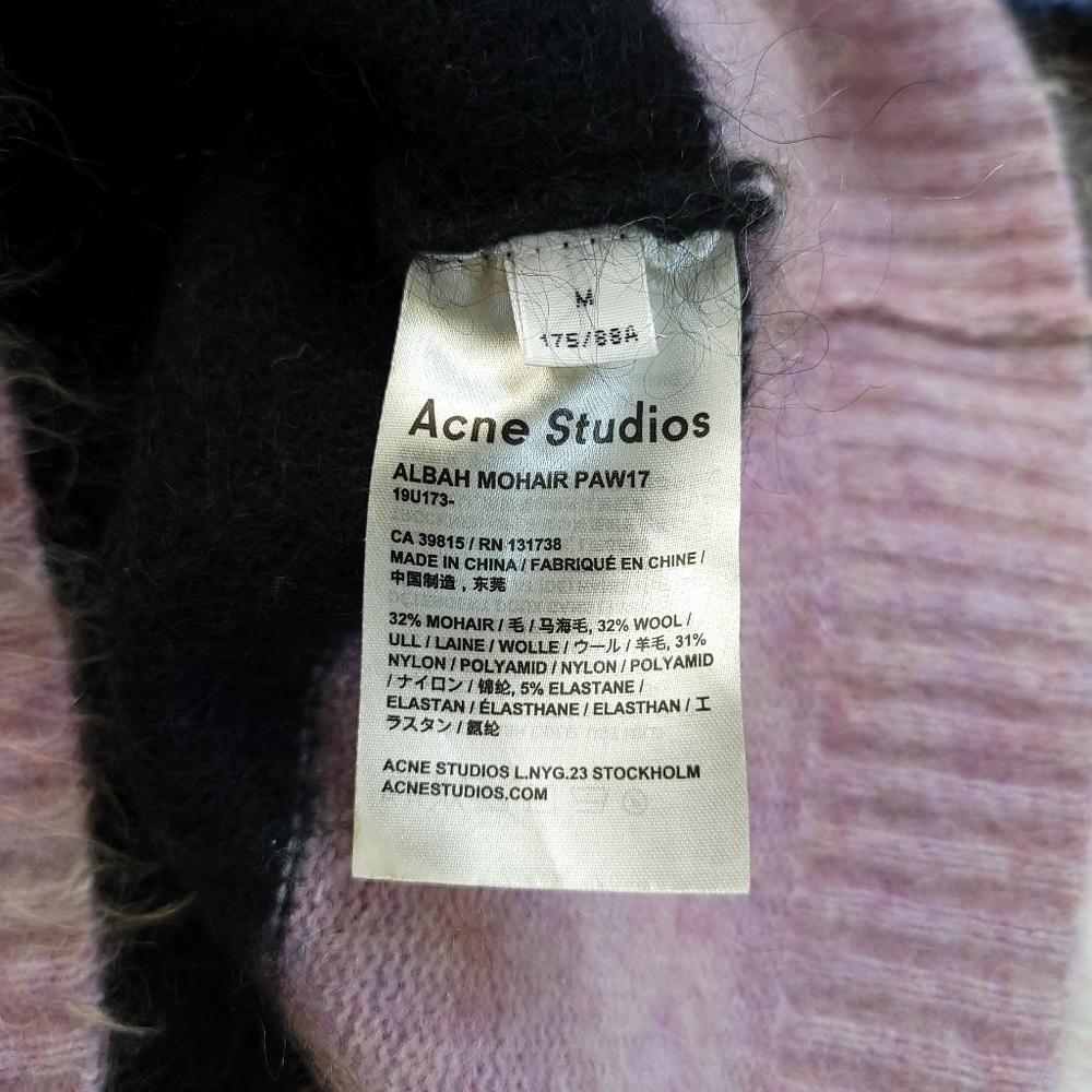 Acne Studios Albah Multi Stripe Mohair Wool Oversized Sweater - Picture 7 of 13